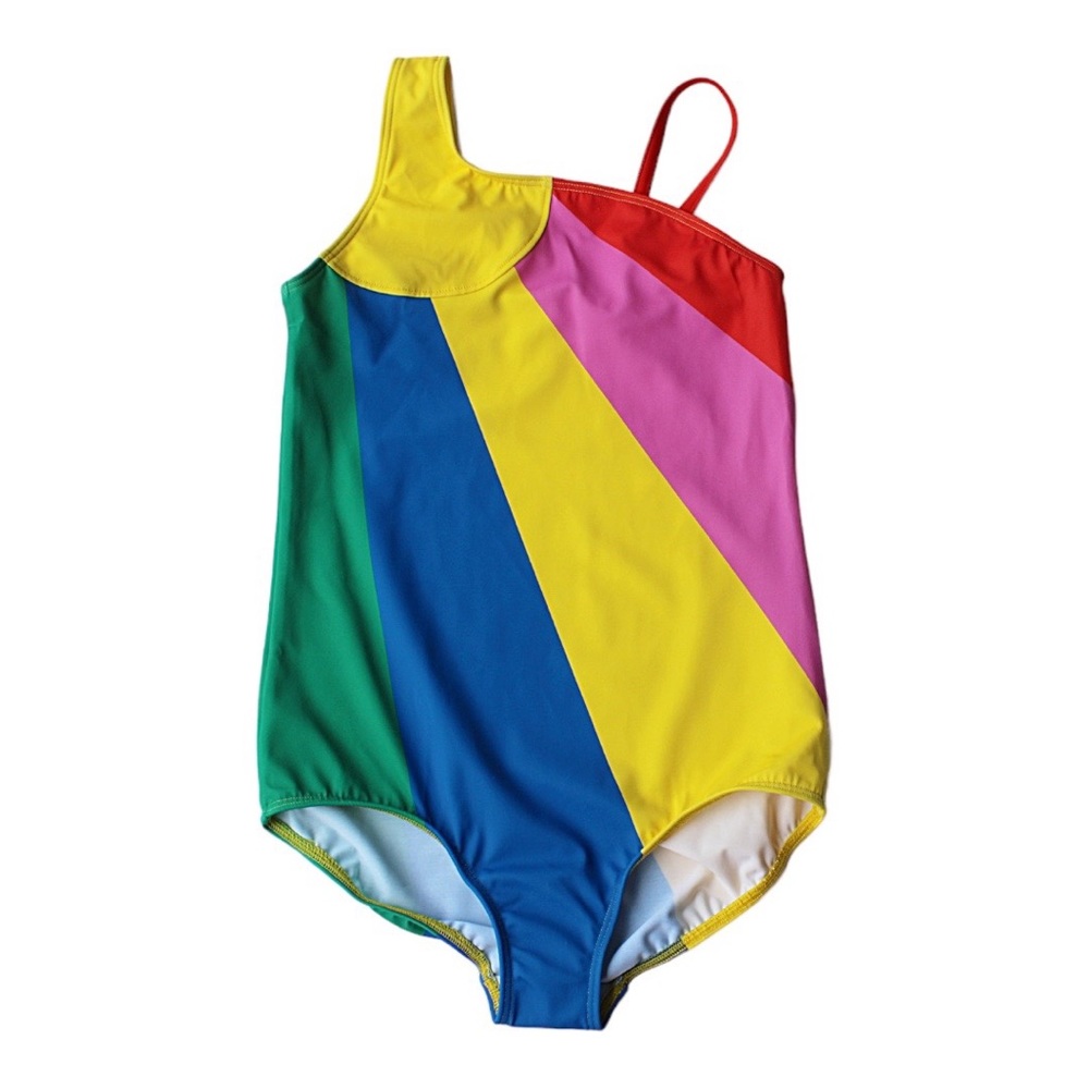 Mini Boden One Shoulder Rainbow 🌈 Swimsuit  Size 9/10